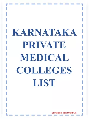 List of Private Medical Colleges Karnataka