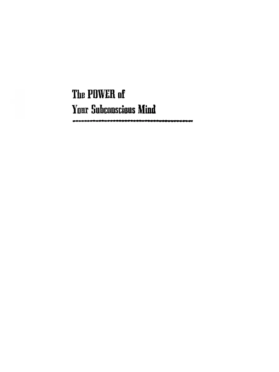 2nd Page of The Power of Your Subconscious Mind PDF
