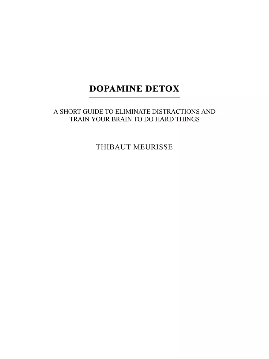 2nd Page of Dopamine Detox Book PDF