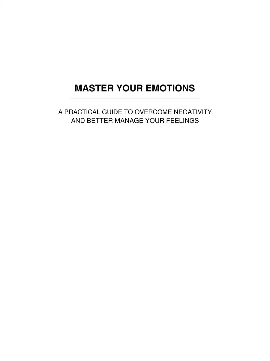 2nd Page of Master Your Emotions PDF