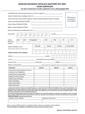 Navodaya Form 2024