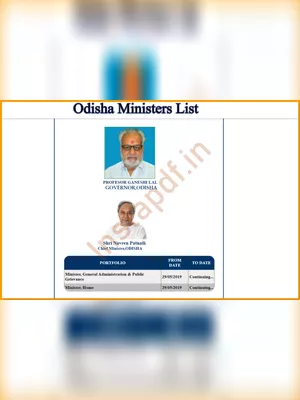 Odisha Ministers List 2024