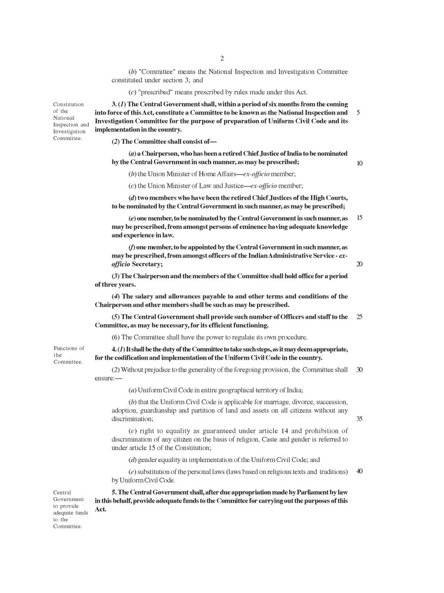 2nd Page of Uniform Civil Code PDF
