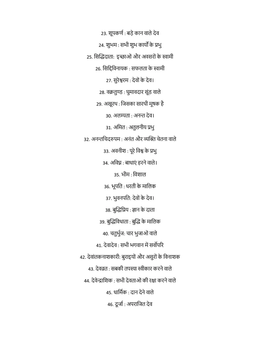 2nd Page of 108 Names of Ganesha PDF