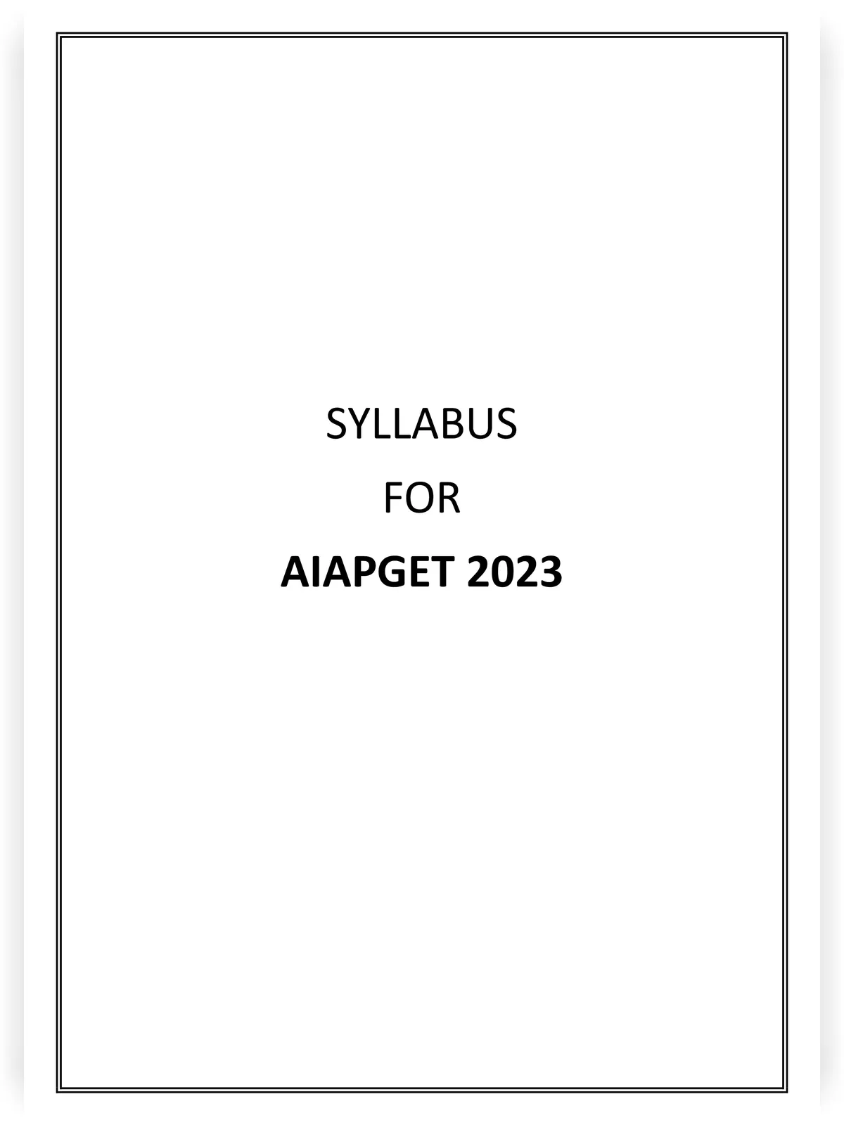 AIAPGET Syllabus 2024