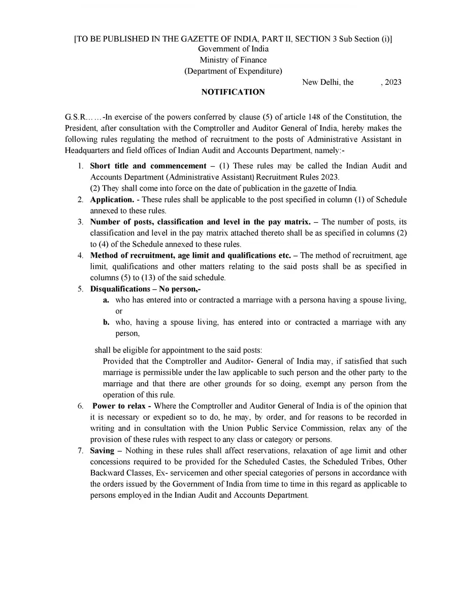 2nd Page of CAG Notification 2023 PDF