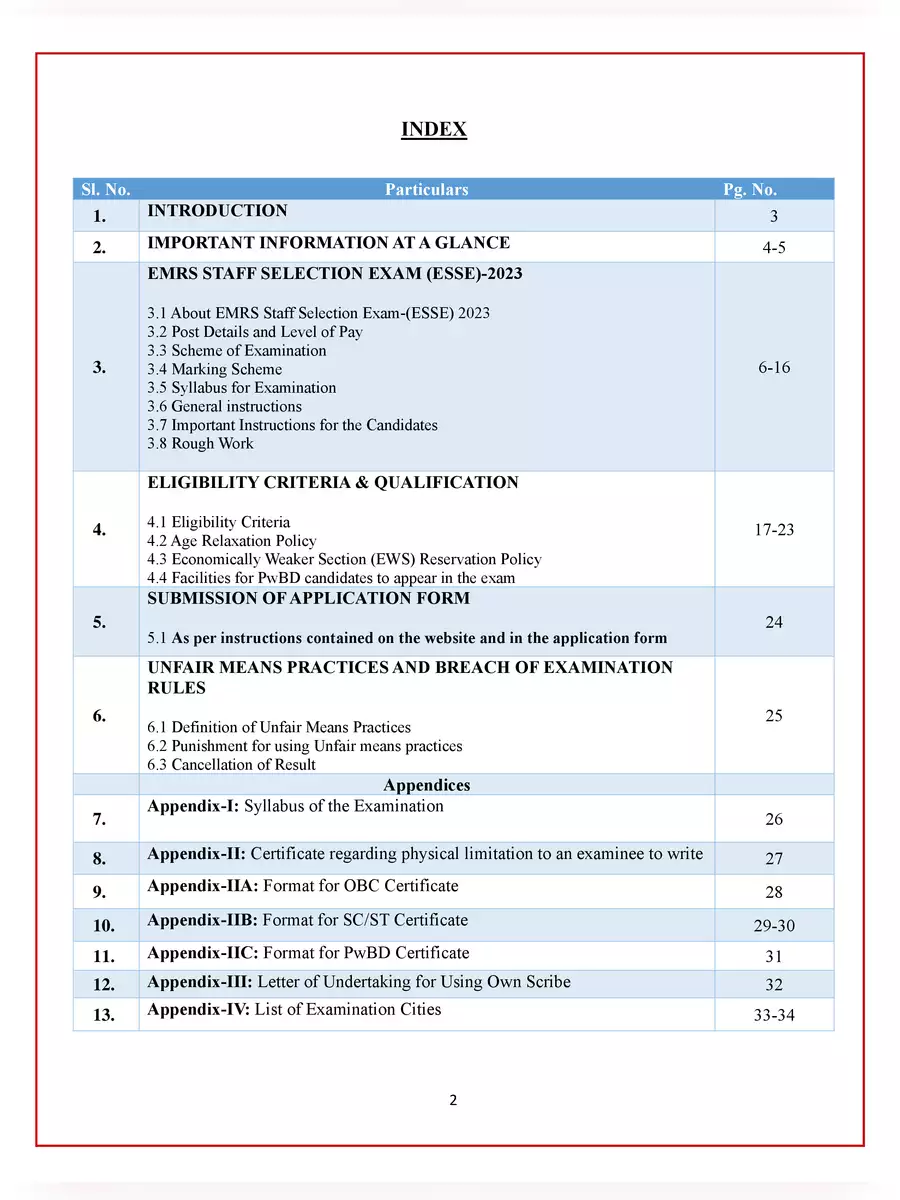2nd Page of EMRS Hostel Warden Notification 2023 PDF