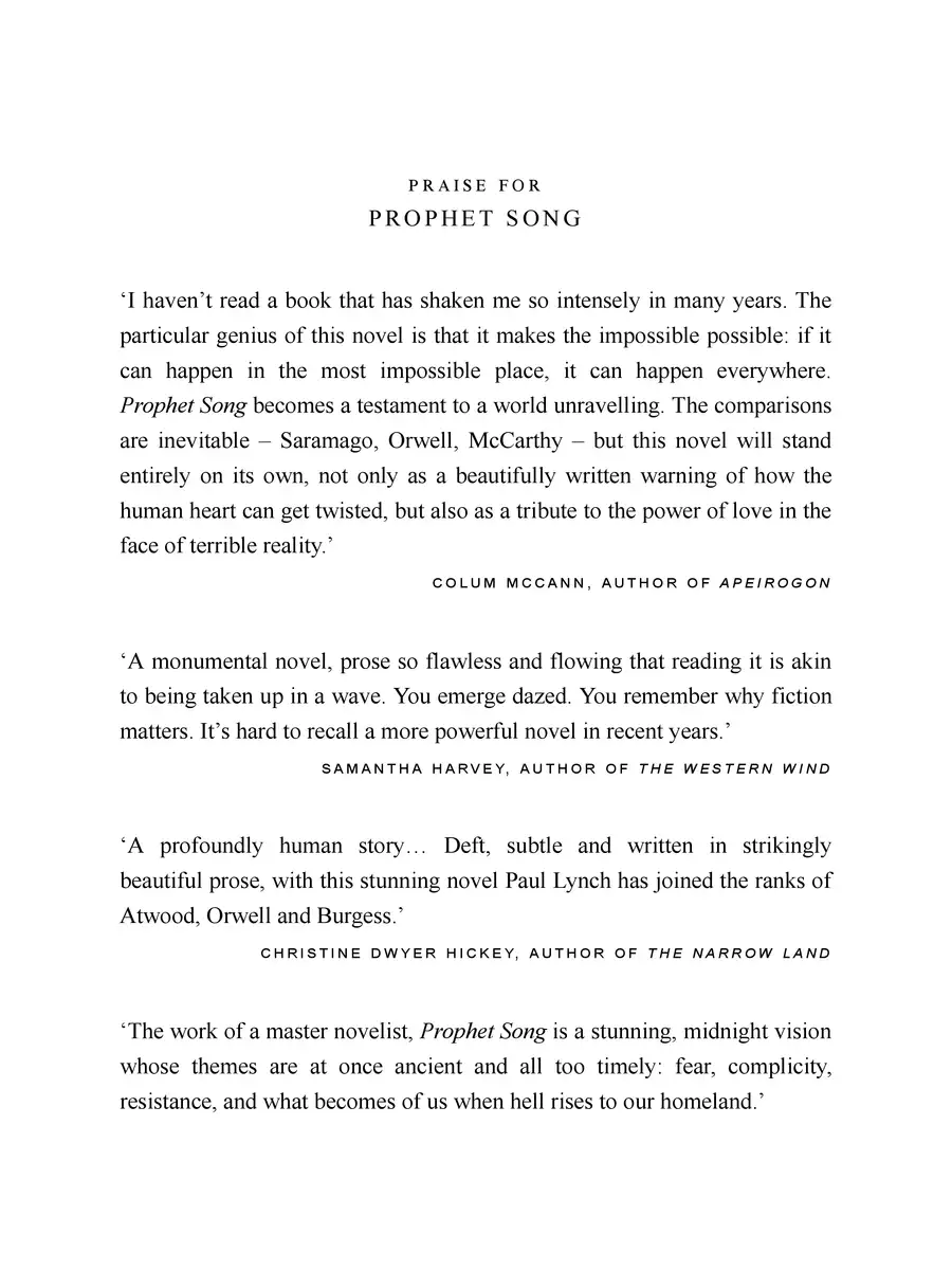 2nd Page of Prophet Song by Paul Lynch PDF