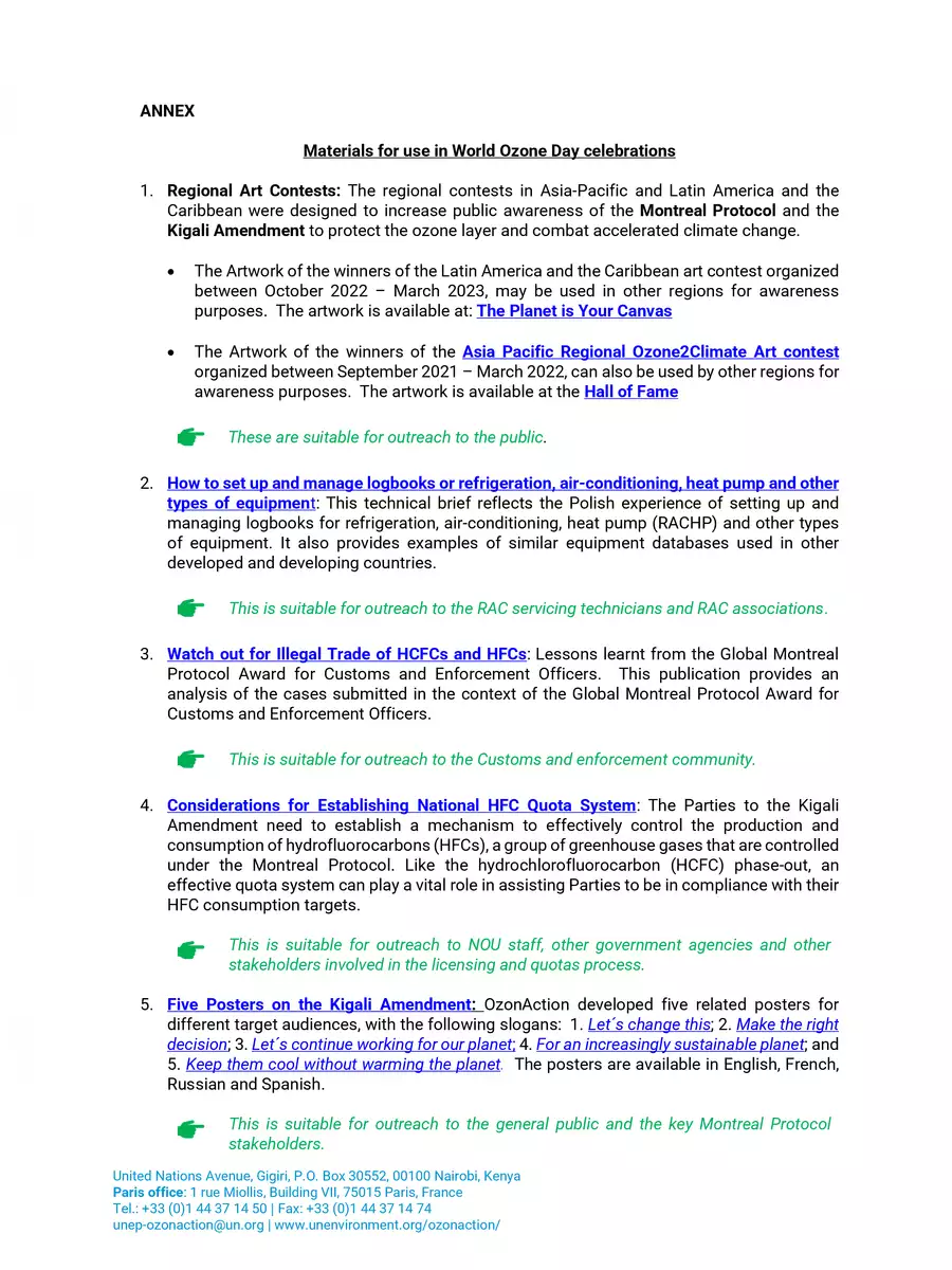 2nd Page of World Ozone Day 2024 theme PDF