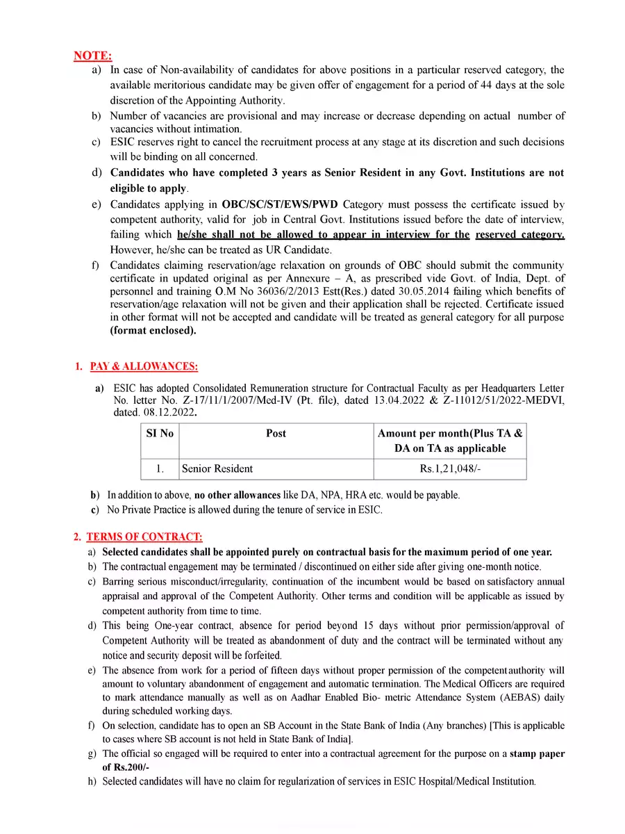 2nd Page of ESIC Notification 2023 PDF