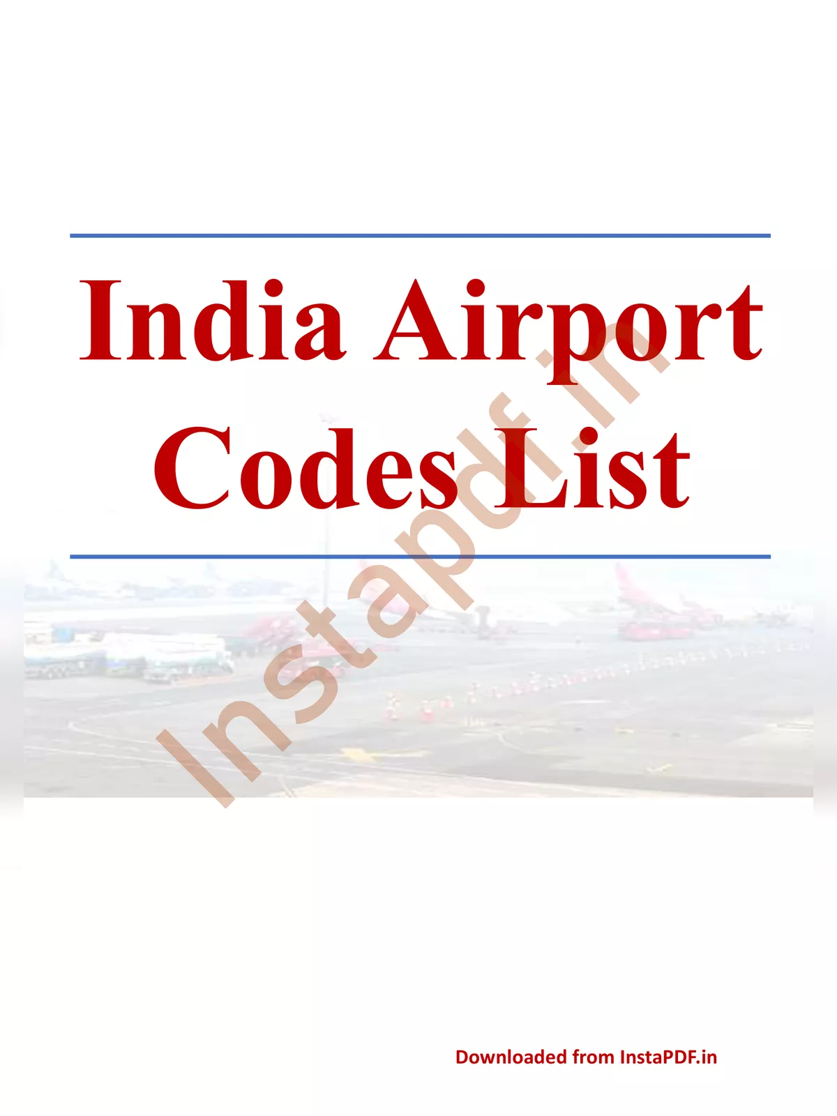 India Airport Code List
