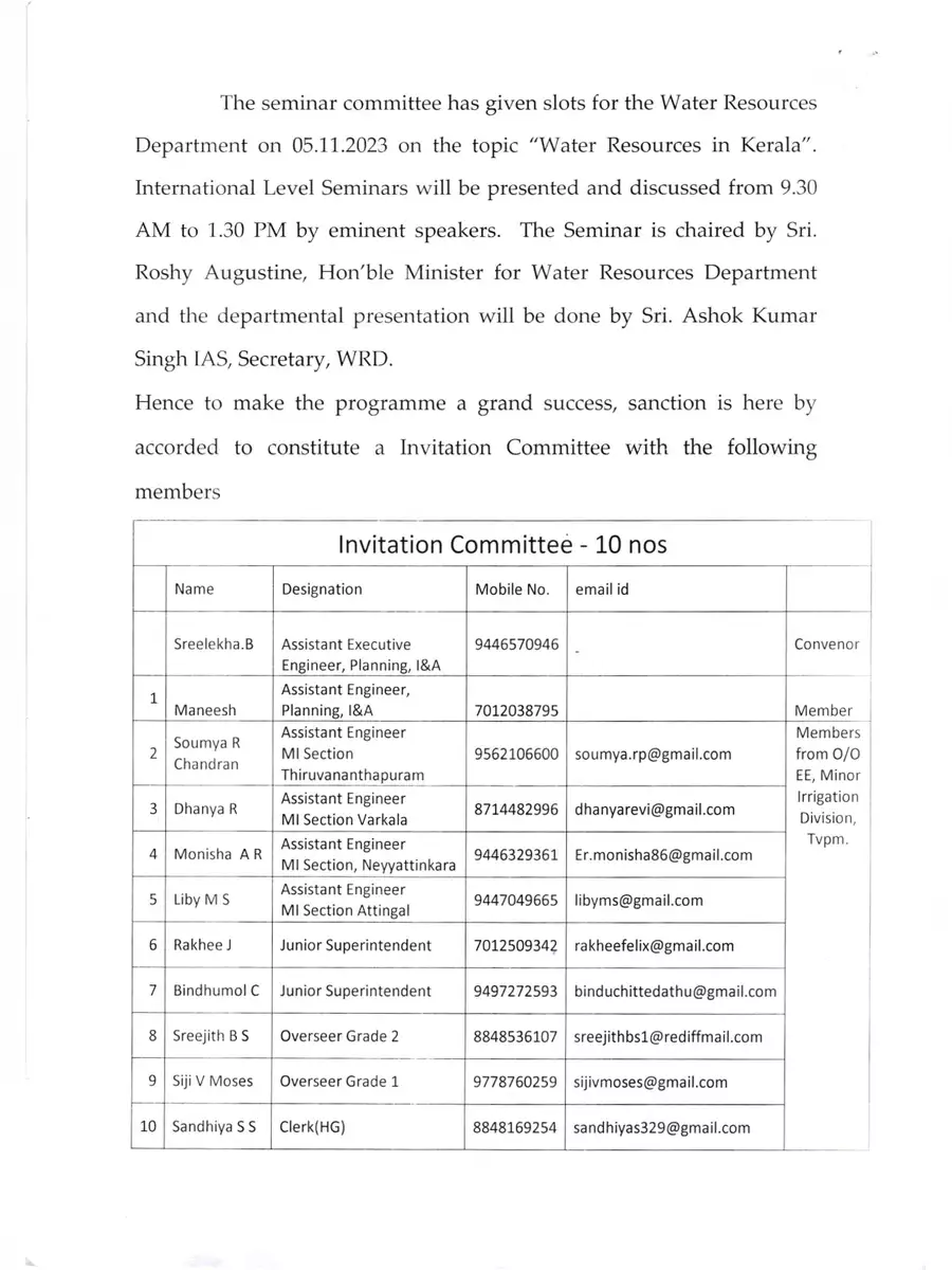 2nd Page of Keraleeyam 2023 Program List PDF