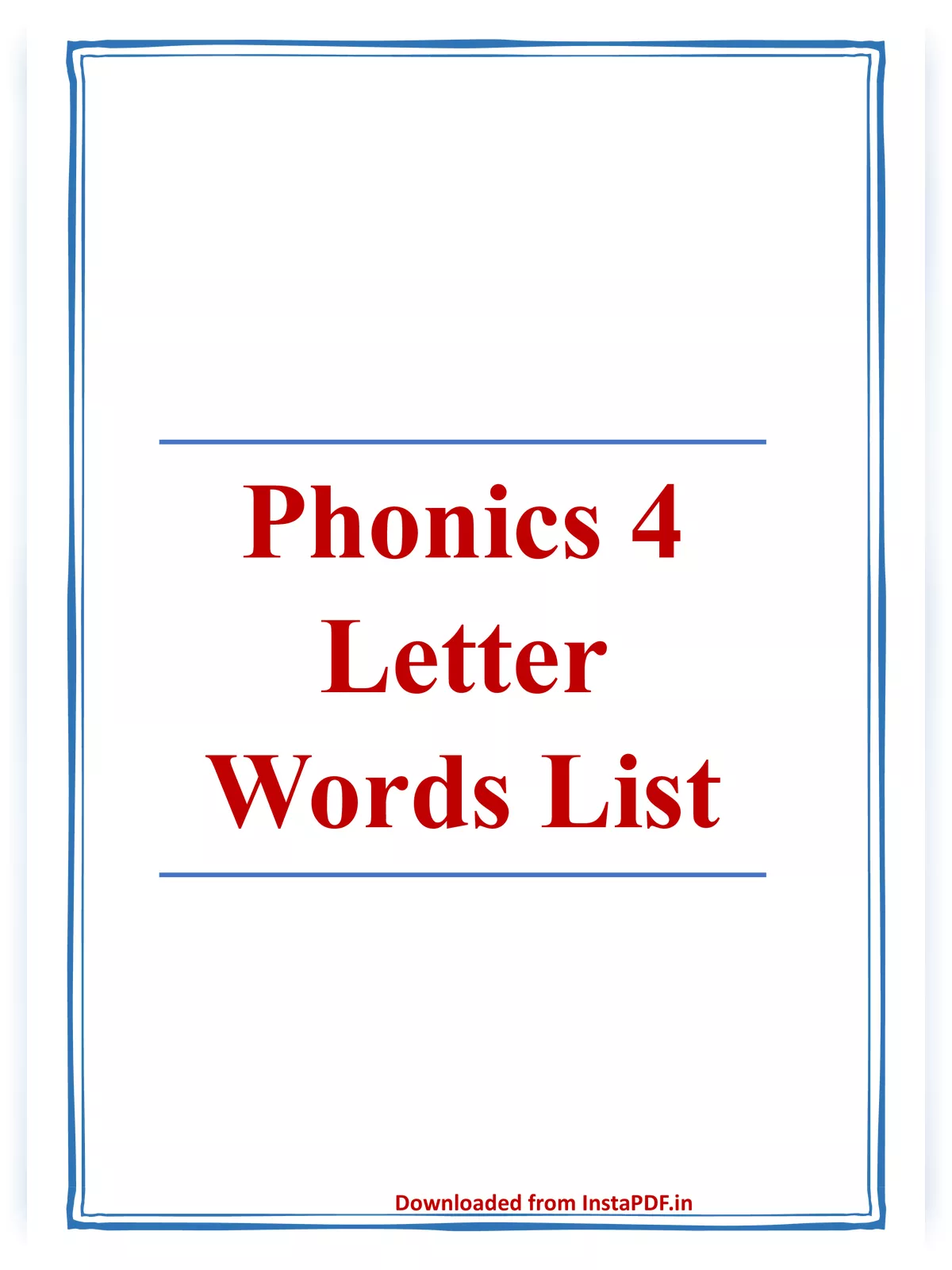 4 letter words with phonics