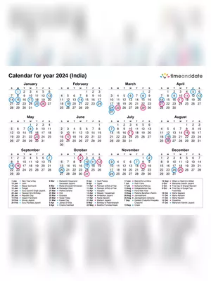 Hindu Calendar 2024 with Tithi in Hindi