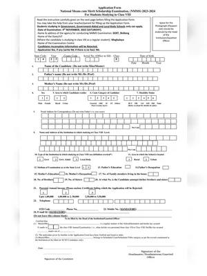 NMMS Application Form 2023-24