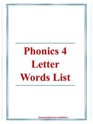 Phonics 4 Letter Words