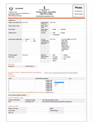 PM Svanidhi Application Form PDF