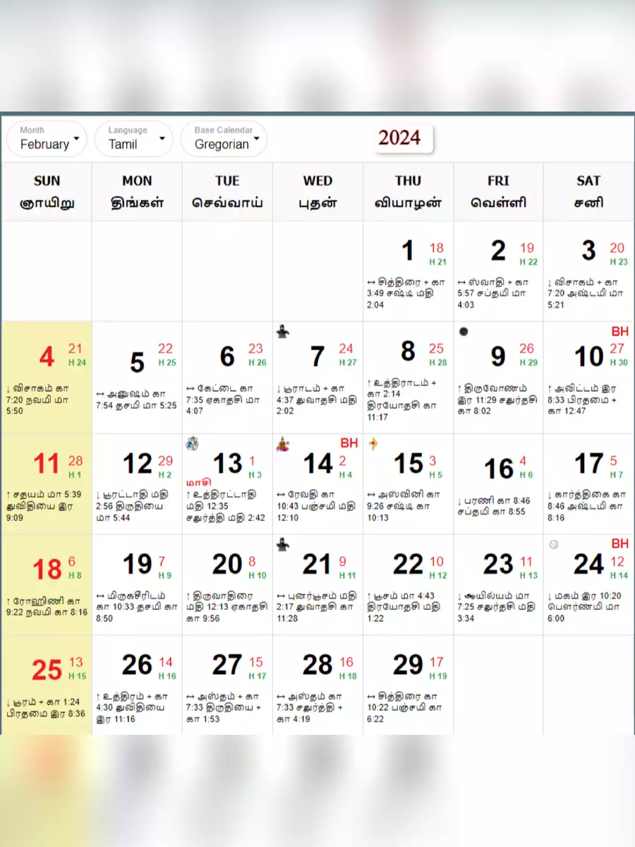 2nd Page of Tamil Calendar 2024 (தமிழ் நாட்காட்டி) PDF