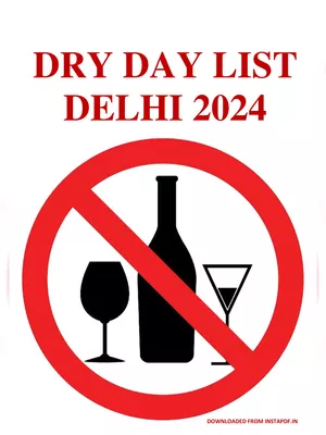 Dry Day in Delhi 2024 List PDF