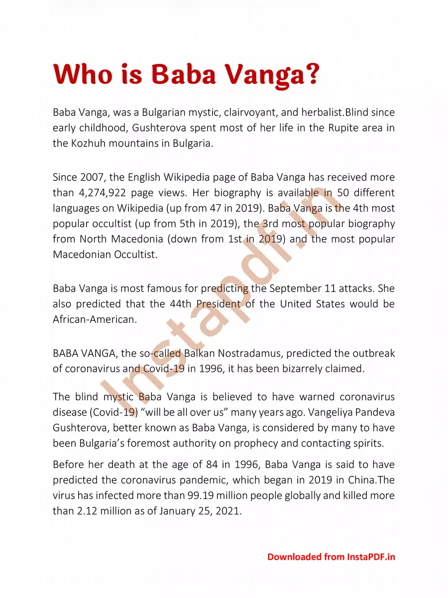 2nd Page of Baba Vanga Prediction List by Year 2024 PDF