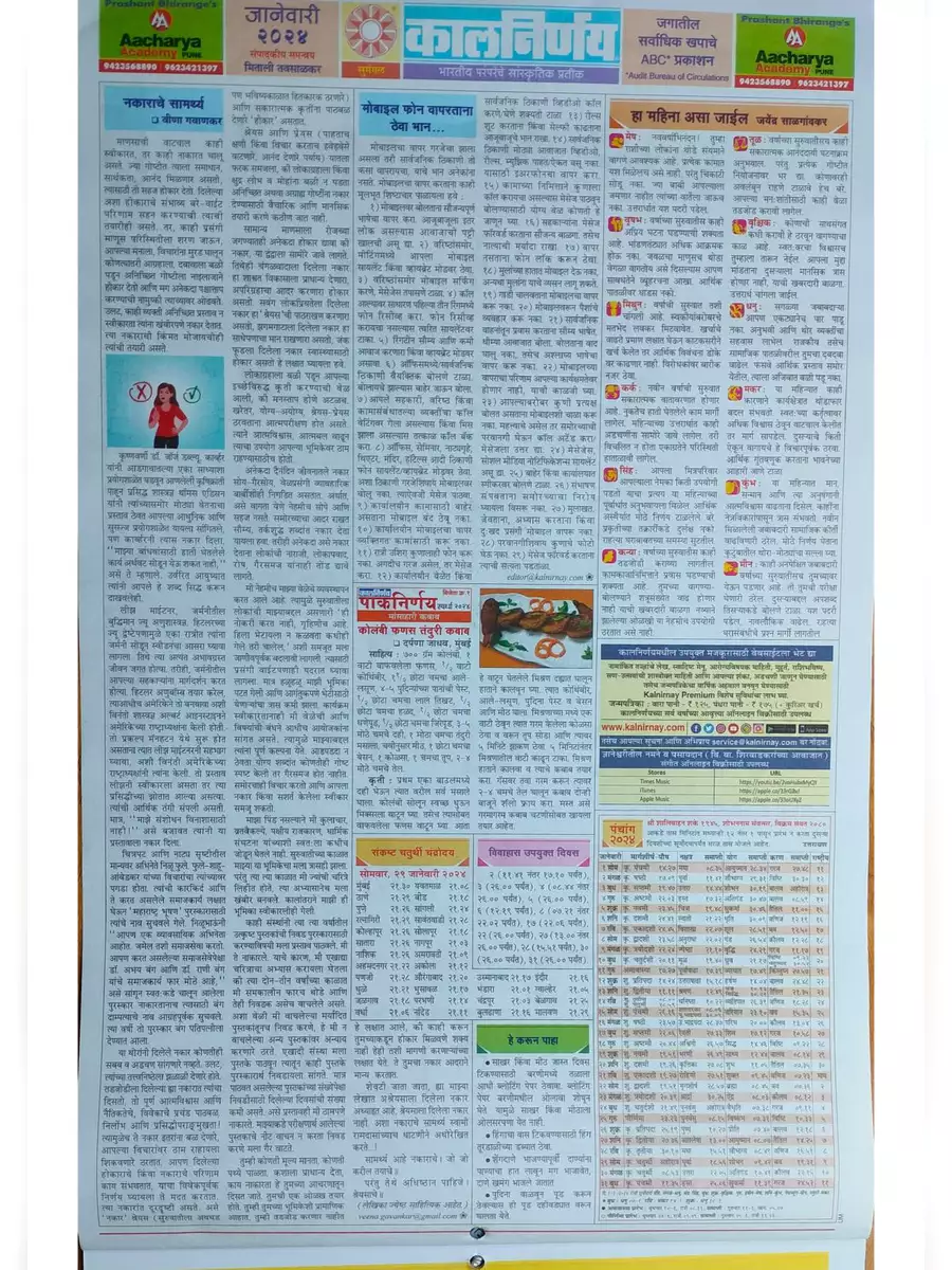 2nd Page of Kalnirnay 2024 Marathi Calendar (कालनिर्णय मराठी कैलेंडर) PDF