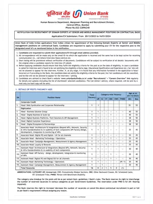 Union Bank of India Recruitment Notification 2023 PDF