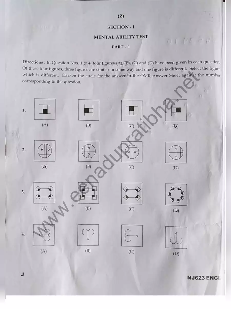 2nd Page of Navodaya Question Paper 2024 Class 6 PDF
