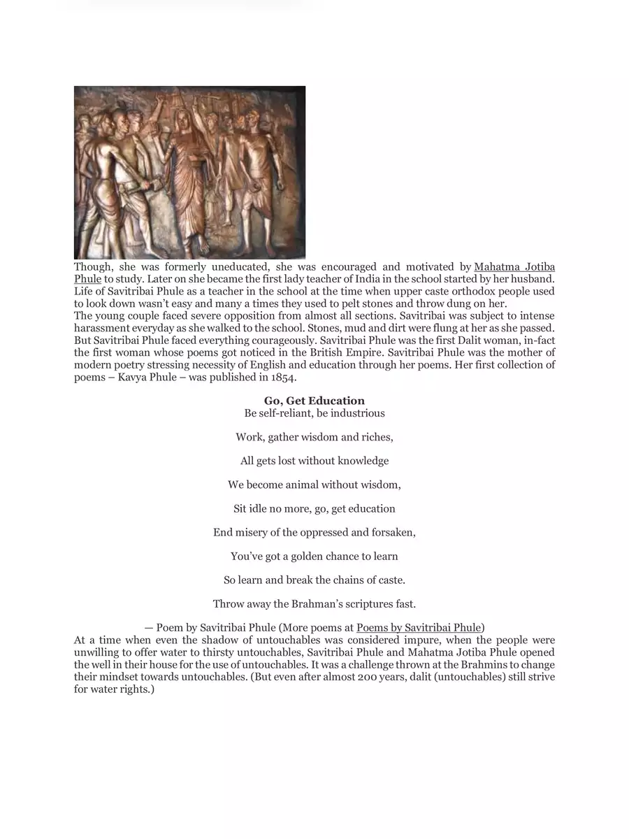 2nd Page of Savitribai Phule Biography PDF