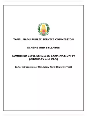 TNPSC Group 4 Exam Date 2024 Syllabus