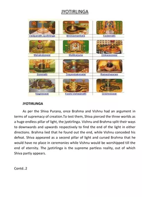 12 Jyotirlinga Name and Place List PDF