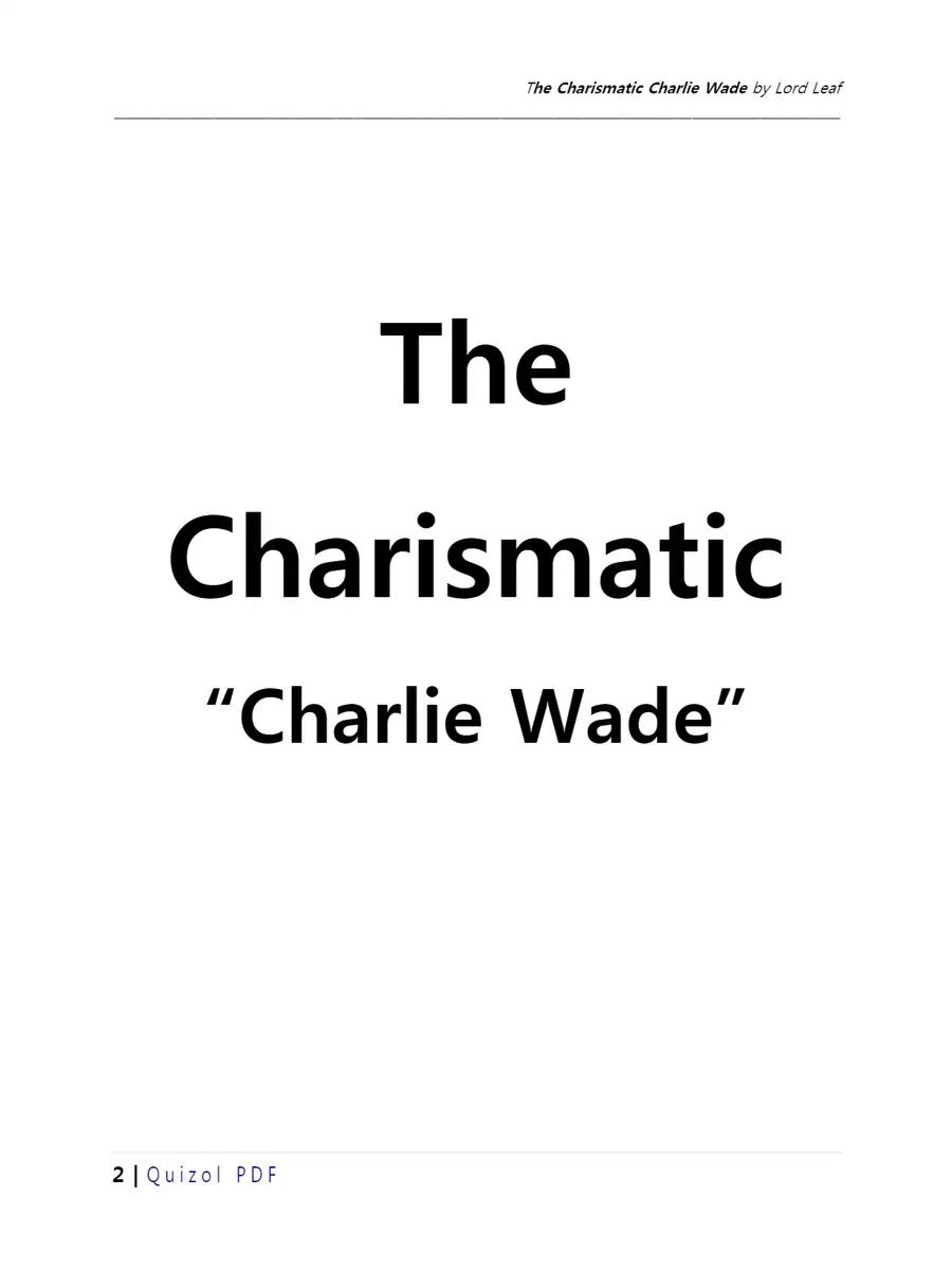 2nd Page of The Charismatic Charlie Wade PDF