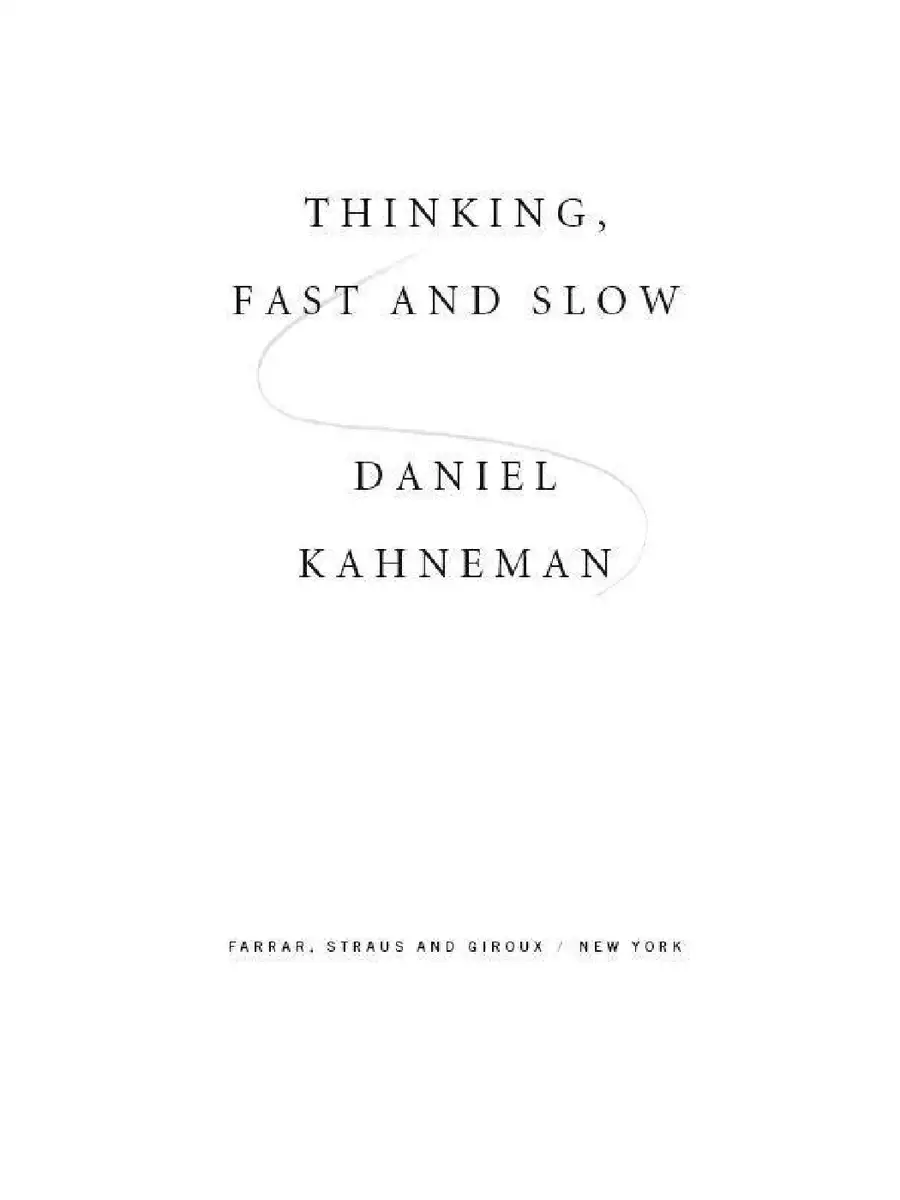 2nd Page of Thinking Fast and Slow Book PDF