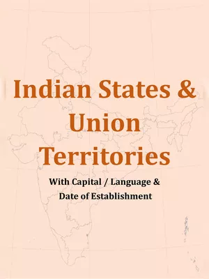 List of 28 States of India with Capital Names, Official Language & Establishment Date