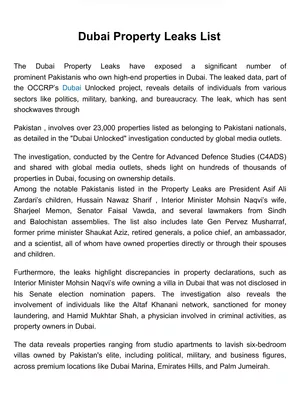 Dubai Property Leaks List PDF