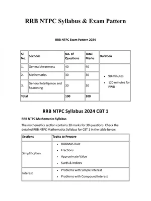 RRB NTPC Syllabus 2024 PDF – InstaPDF