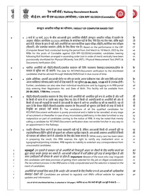 Railway RPF Constable Result 2025 OUT at rpf.indianrailways.gov English