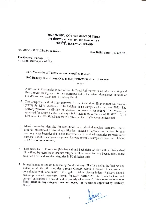 RRB Technician Notification 2025 – Online Registration Starts for 6734 Vacancies English