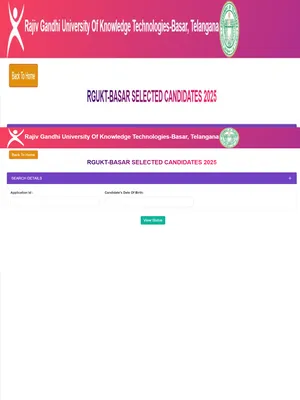 RGUKT Basar Selection Merit List 2025 English