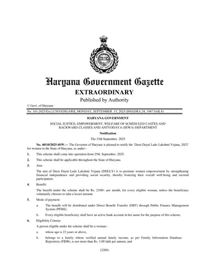Ladlo Laxmi Yojana Haryana List Hindi