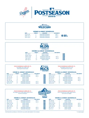 MLB Playoff Schedule 2025 Printable English
