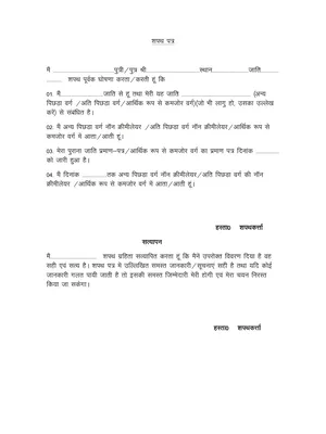 OTR Self Declaration Form English