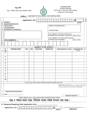 Swasthya Sathi Form A English