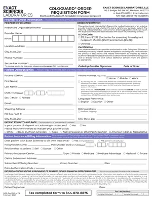 Cologuard Order Form English