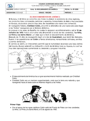 Descubrimiento de América Resumen Para Niños English
