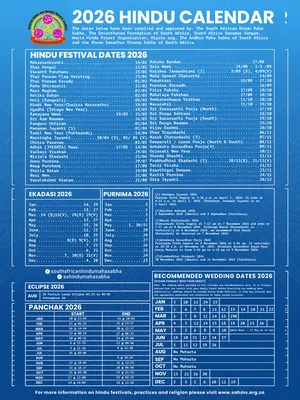 Hindu Panchang Calendar 2026 English