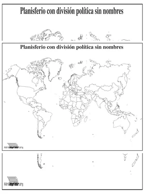 Planisferio con división política sin nombres 