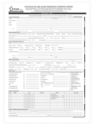 Star Health Reimbursement Form English