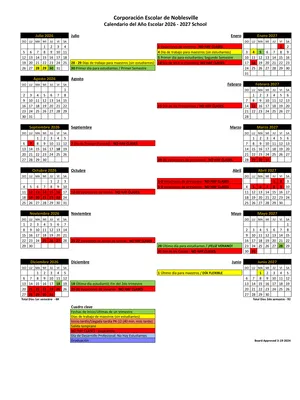 Calendario del Año Escolar 2026 – 2027 English