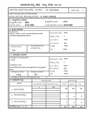 Karnataka Voter List 2002 English