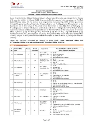 BDL Recruitment 2025 Notification